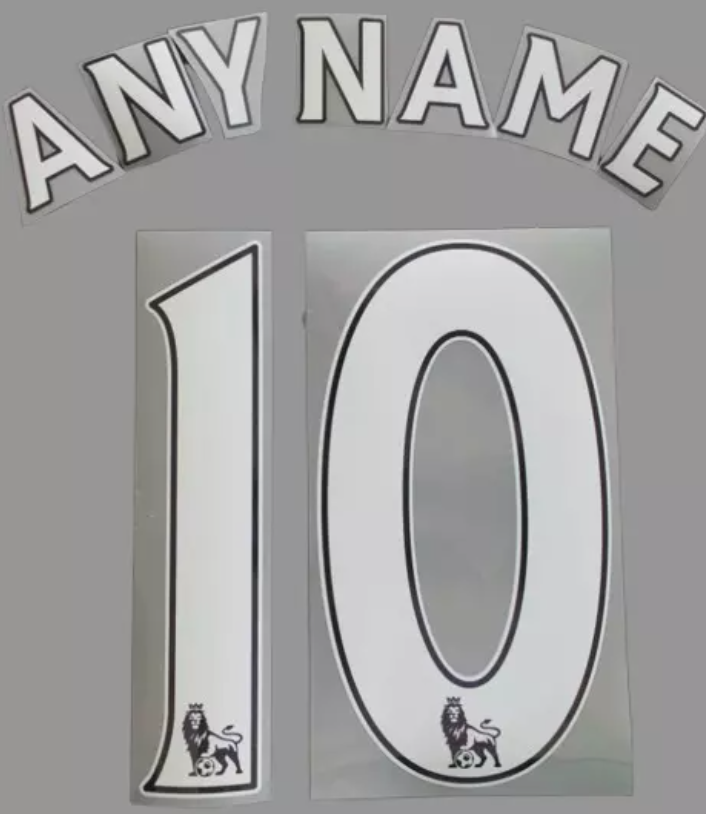 Any name Premier League Football Shirt 2013-17 nameset PLAYER size plastic WHITE