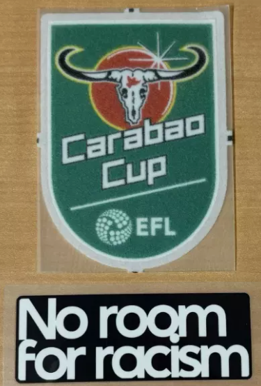 carabao football shirt sleeve patch patches felt flock no room for racism