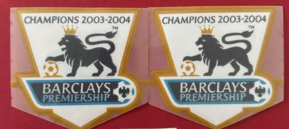 premier league champions football shirt sleeve patch badge lextra senscilia 2003 2004 arsenal