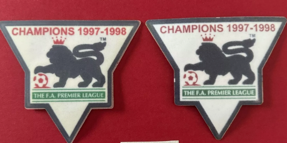 1997 1998 premier league champions football shirt sleeve patches patch badge lextra arsenal