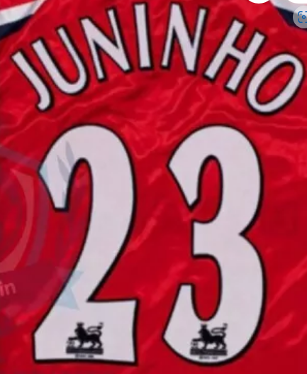 1997-2007 Juninho 23 middlesbrough EPL Player Size Premier League Nameset for football shirt