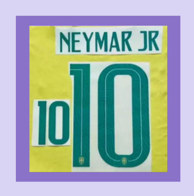 Neymar #10 Brazil Brasil 2018 Home Player Size Nameset Footbal