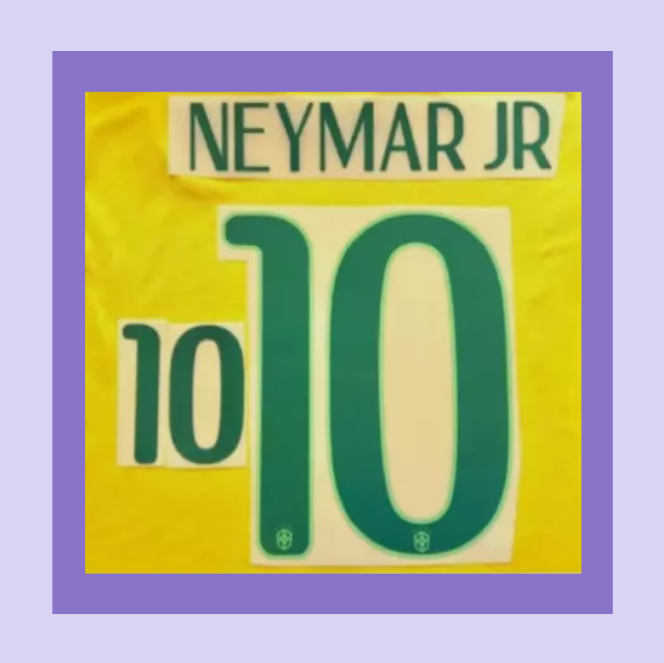 Neymar #10 Brazil Brasil 2014 Home Player Size Nameset Football