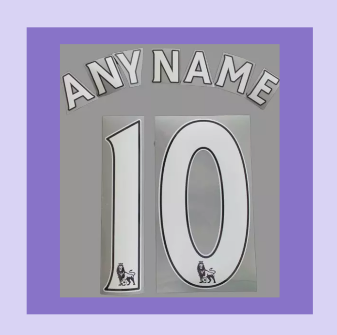 Any name Premier League Football Shirt 2013-17 nameset PLAYER size plastic WHITE