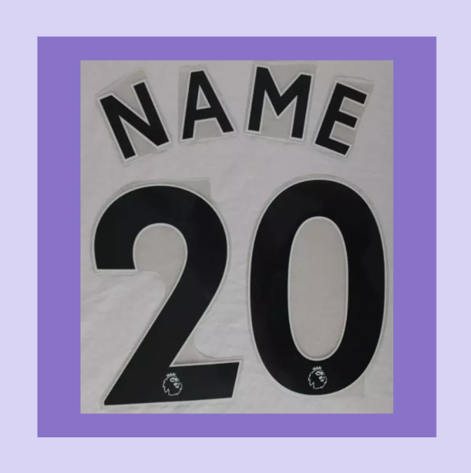 Any name Premier League Football Shirt 2017-23 nameset player size plastic black