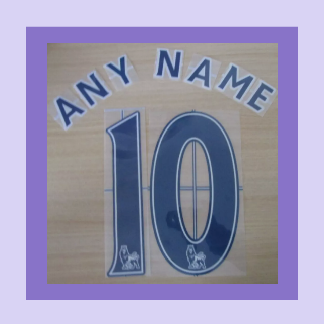 2007-2013 Any Name and Number Premier League NAVY Flock Felt nameset EPL printing  for Football Shirt