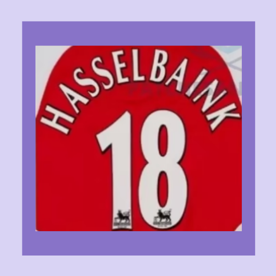 1997-2007 Hasselbaink 18 White middlesbrough EPL Player Size Premier League Nameset for football shirt