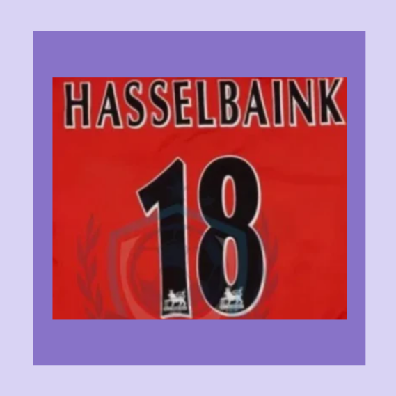 1997-2007 Hasselbaink 18 Black middlesbrough EPL Player Size Premier League Nameset for football shirt