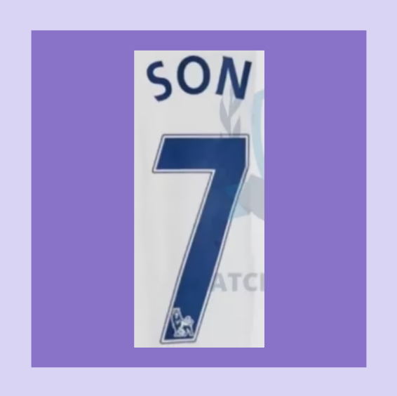 SON 2007-2014 Navy Bale 3 Spurs EPL Player Size Premier League Nameset for football shirt