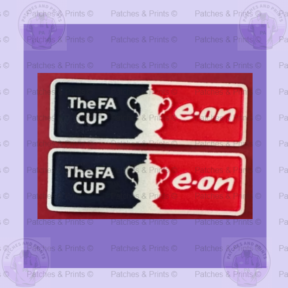 Eon The FA CUP patch player size Iron On Heat Press pair UK STOCK for Football Shirt