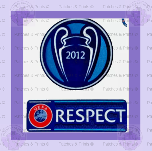 CHELSEA UCL Champions League Winner 2012 + RESPECT football patch set badge for shirt