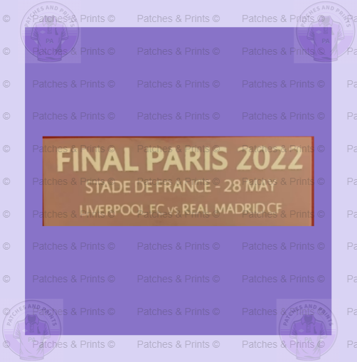 Champions League Final 2022 patch player size Iron On Liverpool Madrid UK STOCK for football shirt